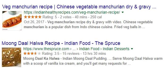 Recipe on google