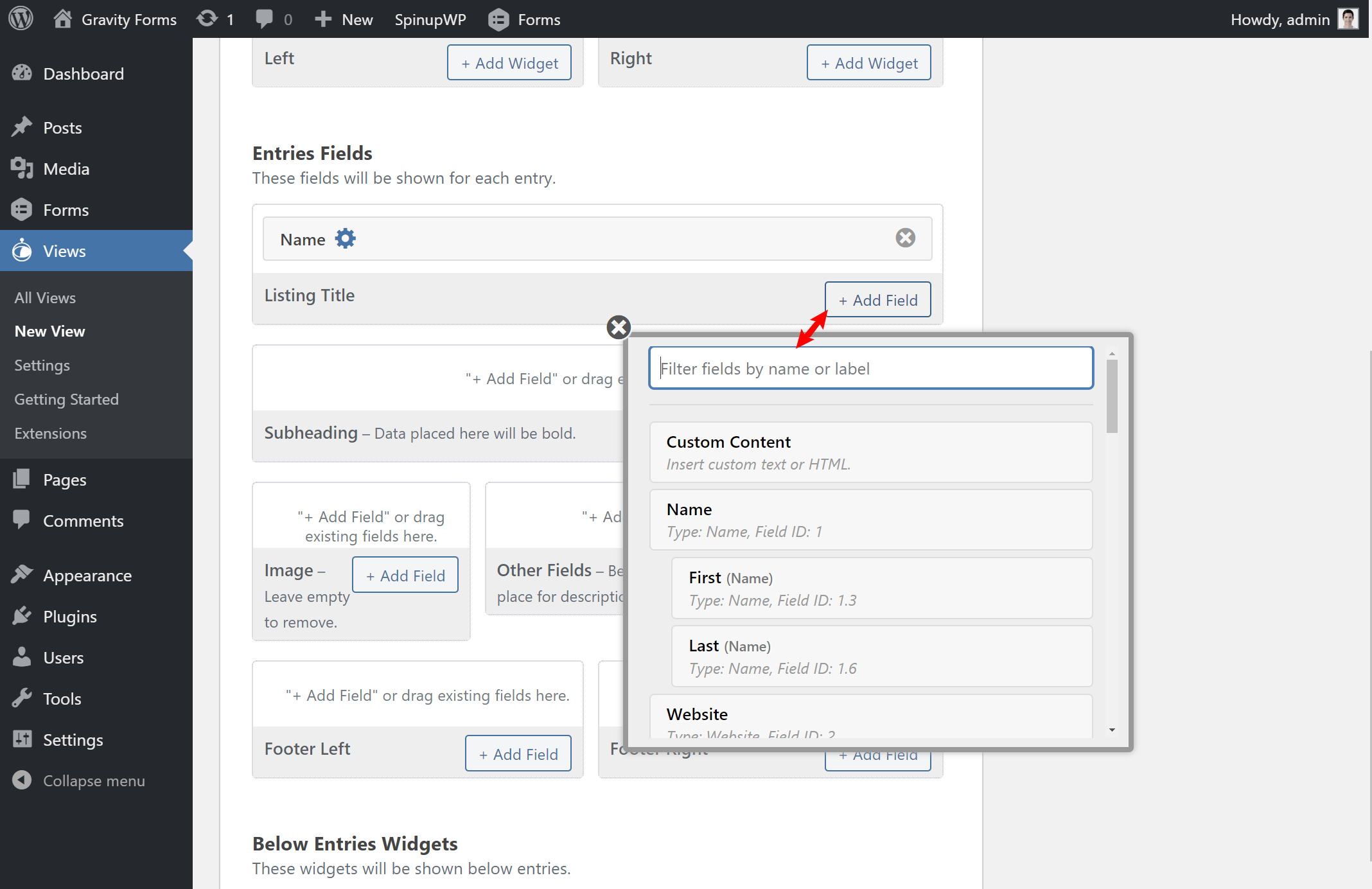 Add a new field to your view layout