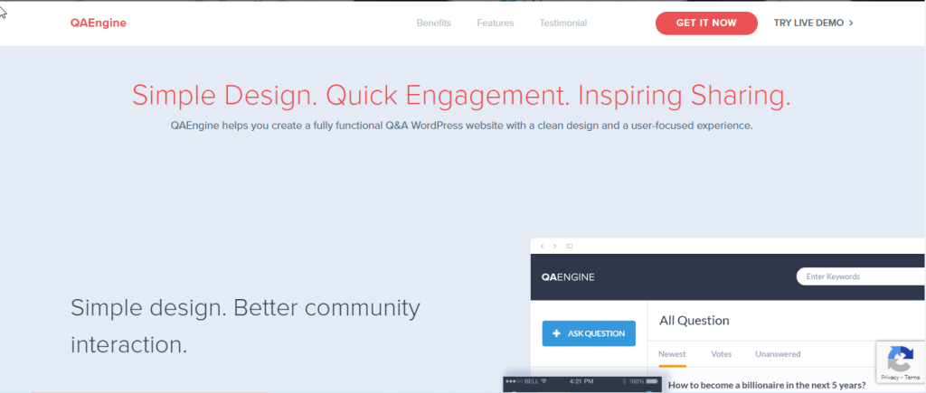 QAEngine - best wordpress forum theme