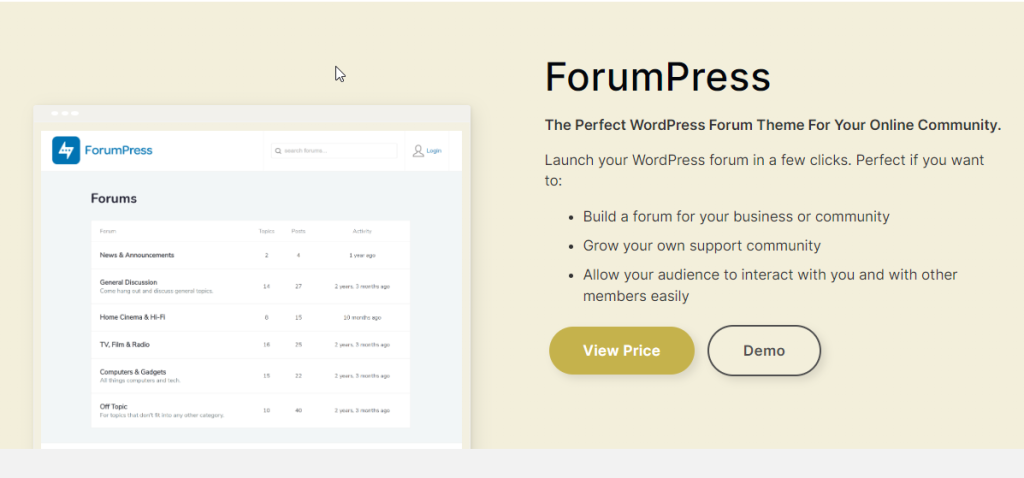 forum press - great theme for wordpress forum