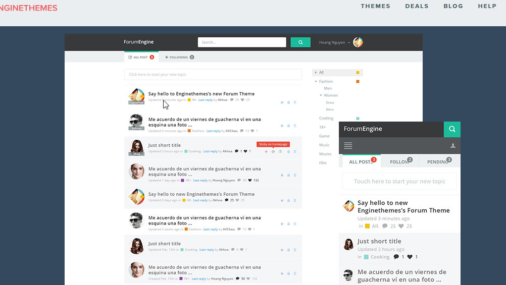 forum engine - best wordpress forum theme