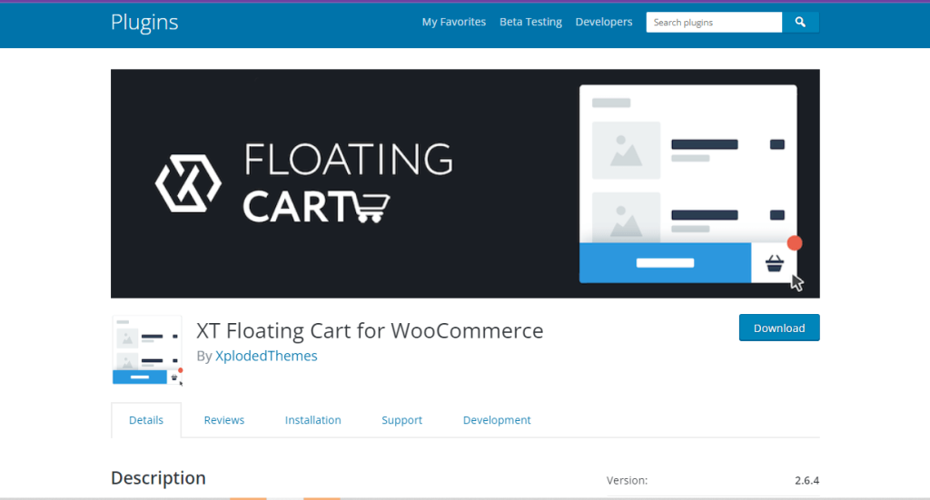 XT floating cart to customize cart page